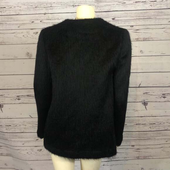 RESERSIBLE BLACK HOBO FAUX FUR COAT size medium - Picture 8 of 13